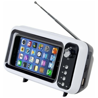 רמקול Bluetooth בעיצוב TV כולל רדיו ומעמד לנייד