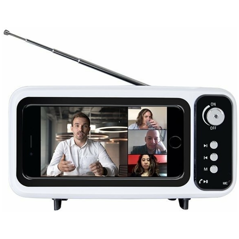 רמקול Bluetooth בעיצוב TV כולל רדיו ומעמד לנייד