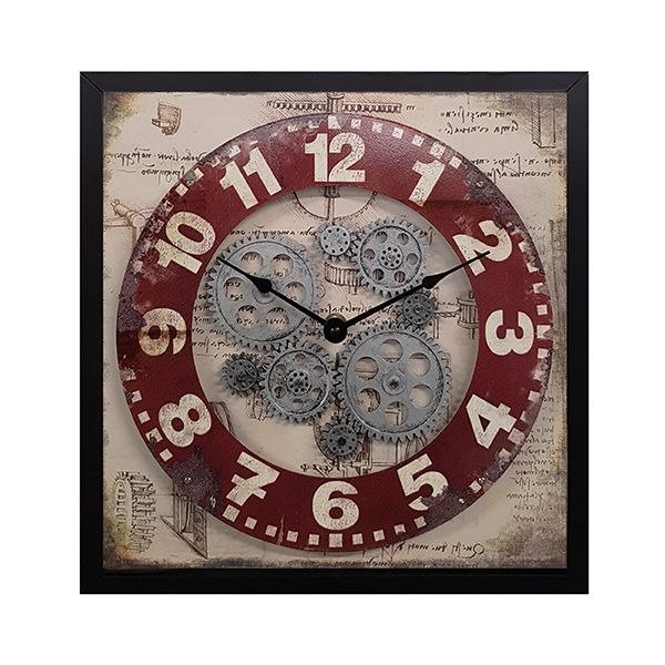 "ליאונרדו דה וינצי" שעון קיר גלגלי שיניים