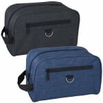 תיק כלי רחצה בצבע כחול עם כיס קדמי