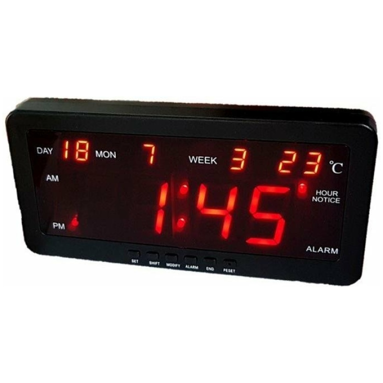 שעון דיגיטלי חשמלי שולחני + תאריך אדום דגם 2158 (1236)