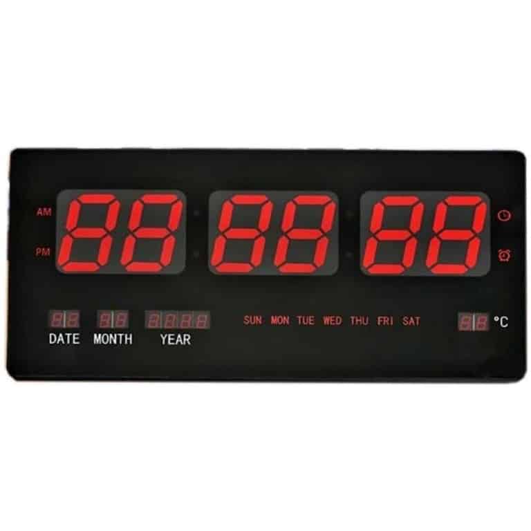 שעון קיר דיגיטלי - 2 שורות לדים חזקים (9109)