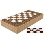 שש בש דמקה עץ חלק מבריק מקושקש חום לבן טורקי מקורי