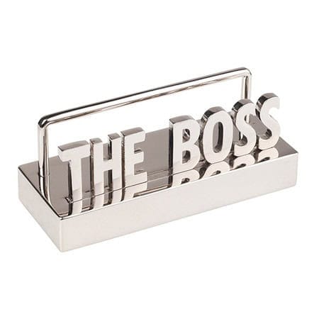 Za2828.jpg מעמד כרטיסי ביקור ממתכת THE BOSS על שולחן משרדי
