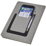 ⁦מחברת עסקים A5 עם תא קדמי לסלולאר, כרטיסי ביקור ועט⁩ – תמונה ⁦4⁩
