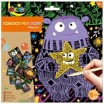 יצירה לילדים - גירוד דף מפלצת צבעונית