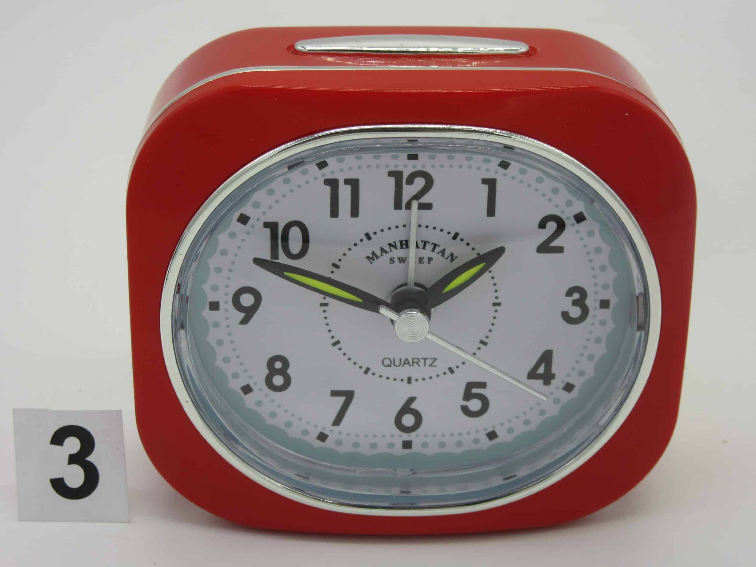 ש. מעורר מלבן נודניק - אדום - שעון מעורר דקורטיבי