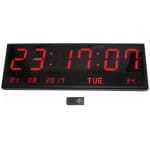 שעון קיר אדום ענק עם שלט