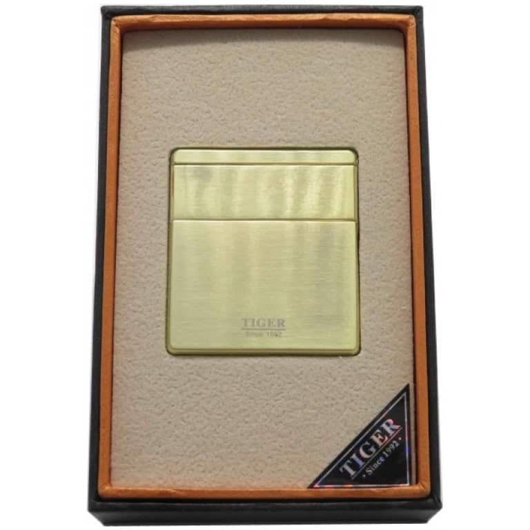 מצית USB טייגר שטוח בצבע זהוב