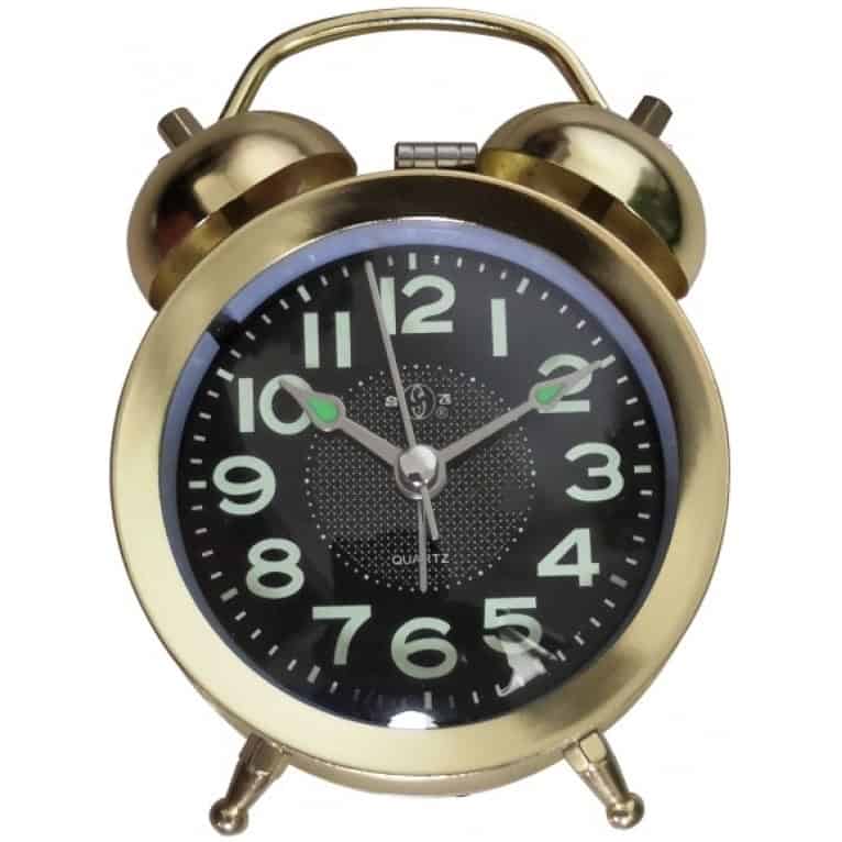 שעון מעורר פעמונים ממתכת עם זכוכית בומביי