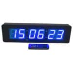 שעון קיר לד עם פונקציית טיימר+שלט - כחול