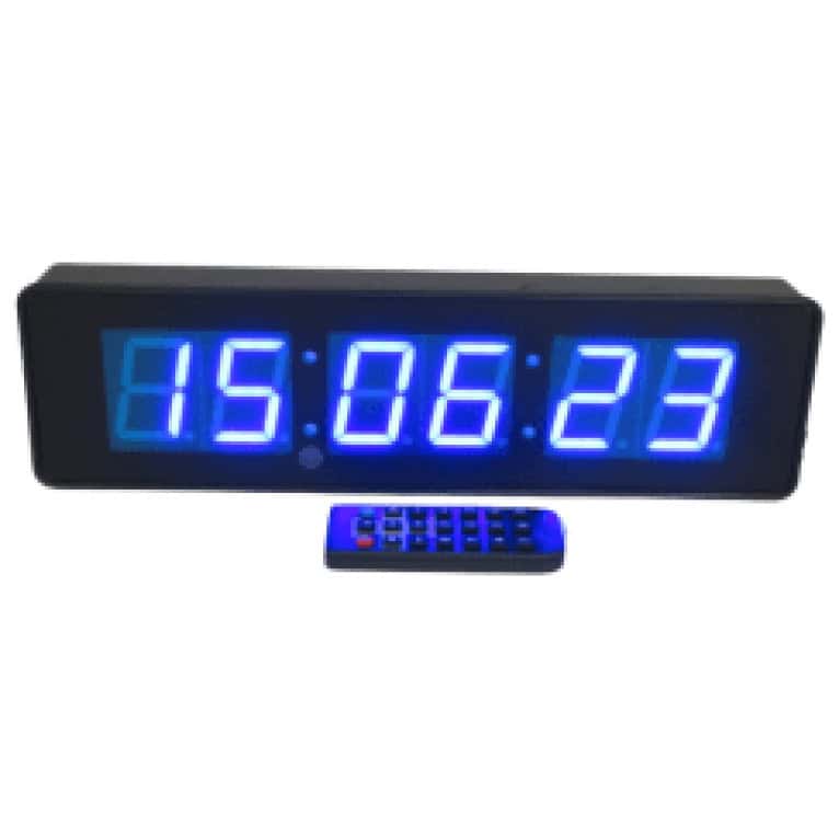 שעון קיר לד עם פונקציית טיימר+שלט - כחול