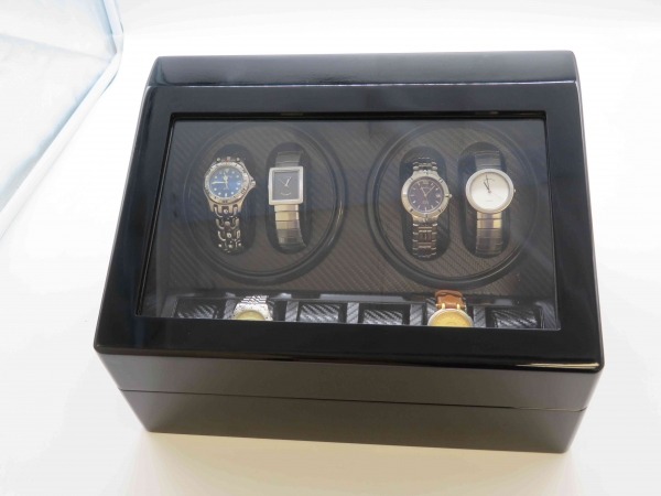 קופסת תצוגה מעץ ל-4 שעונים אוטומטיים