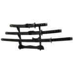 סט 3 חרבות סמוראים על מעמד עץ