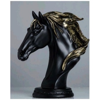פסל ראש סוס מלכותי - שחור