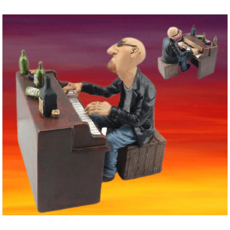 פסל להקת קריקטורות - פסנתרן בעיצוב מיוחד