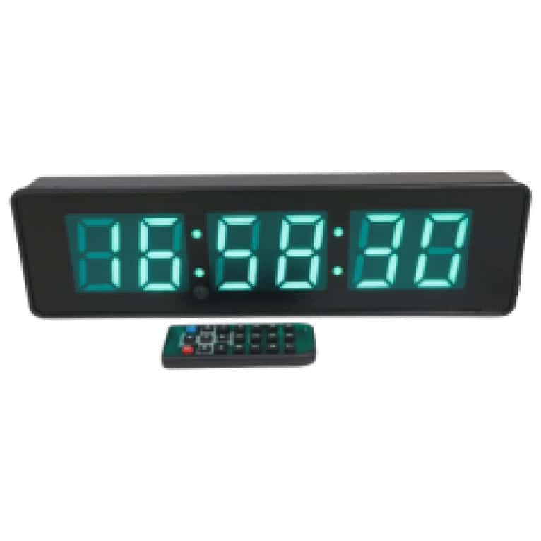 שעון קיר לד עם פונקציית טיימר+שלט - ירוק