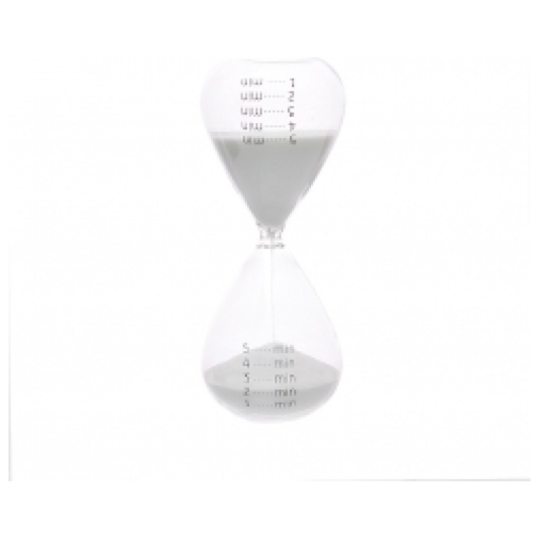 שעון חול זכוכית 5 זמנים - חול לבן