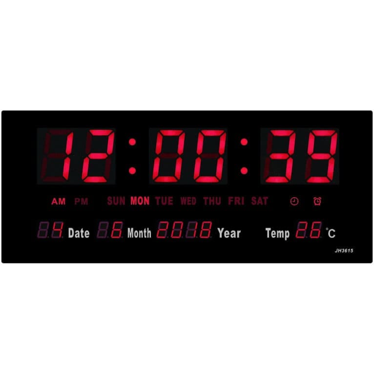 שעון קיר לד ספרות אדומות מלבן