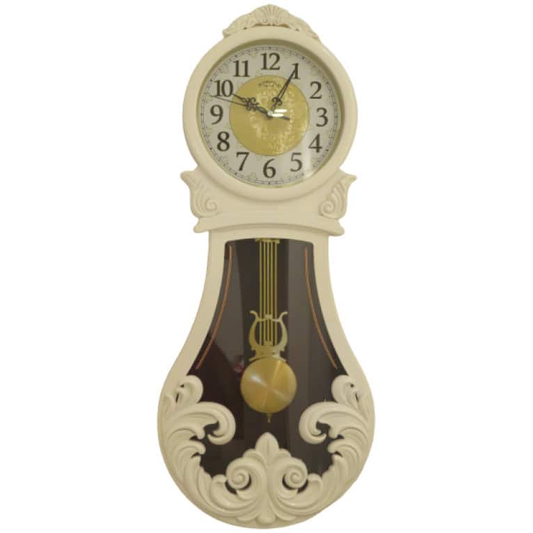 שעון קיר אורלוגין מעוגל לבן