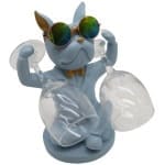 מעמד לשתי כוסות יין בולדוג צרפתי