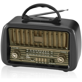 רדיו שולחני בעיצוב וינטאג' עם רמקול בלוטוס
