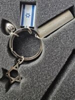 תקריב של מחזיק מפתחות בצורת לב