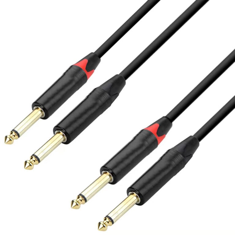 זוג כבלי PL זכר 6.3mm באורך 3מ' מחברי זהב תוצרת ABC CABLS