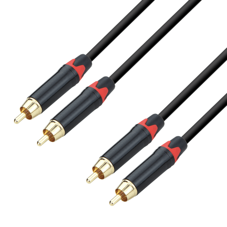 כבל RCA כפול איכותי עם מחברי זהב באורך 2מ' תוצרת ABC CABLS
