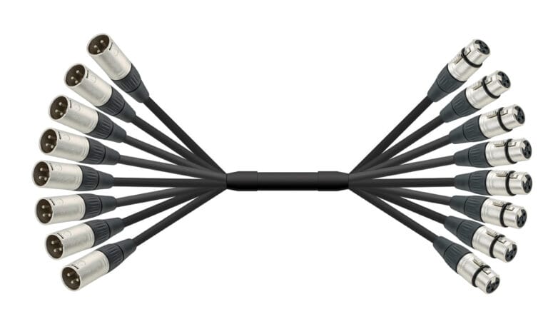 מולטי כבל 8 קוים XLR באורך 10מ' ABC CABLS