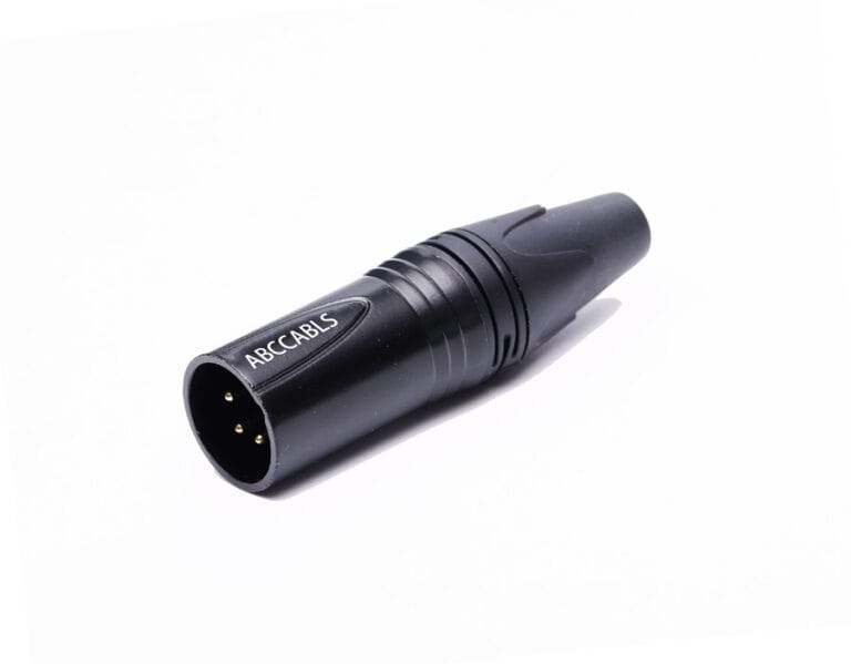 מחבר XLR זכר מושחר להלחמה על כבל תוצרת ABC CABLE