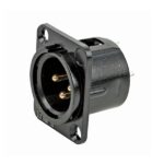 ABC Cables – שקע XLR זכר מוזהב לשאסי, שחור