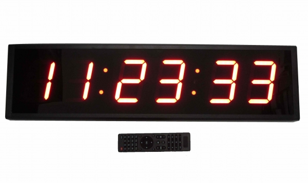 70X19 גדול עם שלט - אדום LED שעון קיר – שעון דיגיטלי מואר