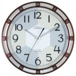 שעון קיר מאיר בחושך לוח מחולק - מסגרת חומה – לעיצוב הבית והמשרד