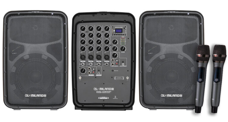 QL Milano Combo 2080, מערכת הגברה קומפקטית עם 2 מיקרופונים אלחוטיים