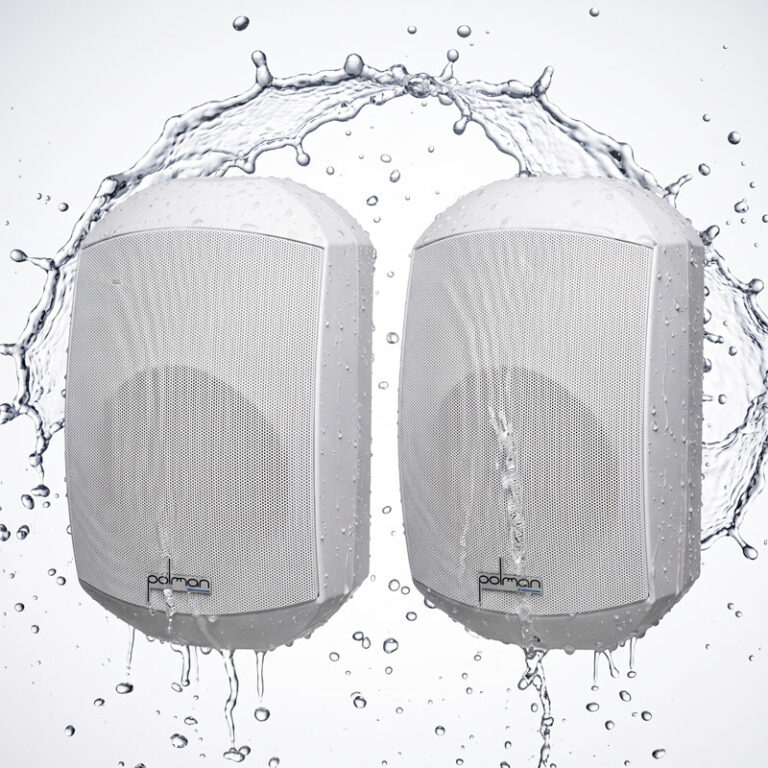 Polman Rivox500W, זוג רמקולים אלחוטיים לגינה, עמידים למים