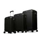 סט 3 מזוודות יוקרתיות Swiss Hufesen Black SF5001