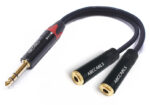 ABC Cables – מפצל PL 6.3 זכר ל-2 AUX 3.5 נקבה, 30 ס״מ