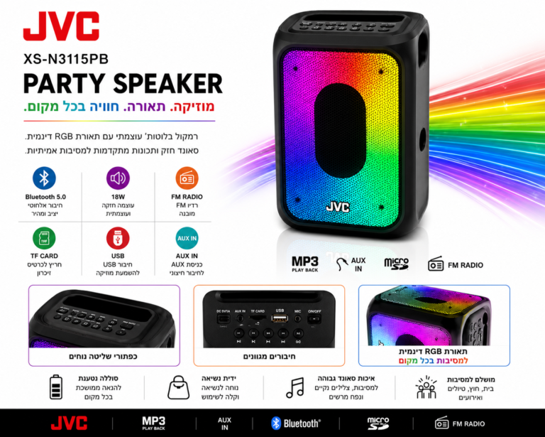 רמקול מסיבות שחור JVC N3115