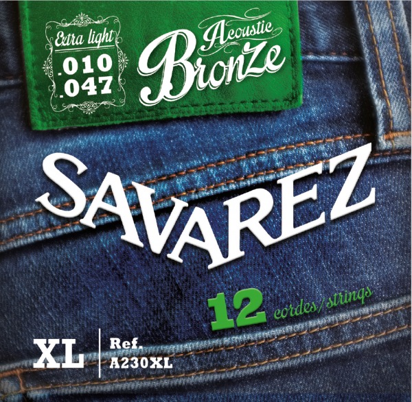 a230xl.jpg Savarez Acoustic Bronze 10-47, סט מיתרים לגיטרה 12 מיתרים