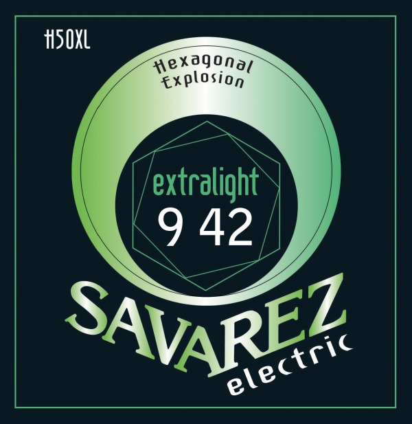chevalet-elec-hexa-xl.jpg Savarez Hexagonal Explosion 9-42, מיתרים לגיטרה חשמלית