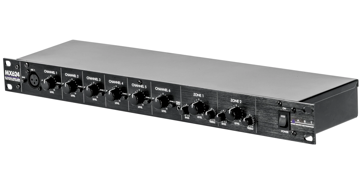 lg_mx624-angle01.webp ART Pro Audio MX624, מיקסר מטריצה 6 ערוצים, 2 אזורים