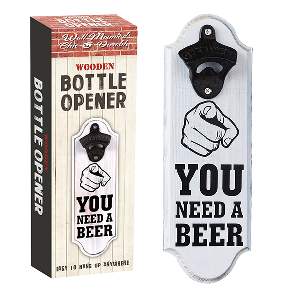 4477.jpg פותחן בירה לקיר YOU NEED A BEER, תמונה 1