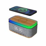 מטען אלחוטי עם רדיו, רמקול 10W ושעון מעורר