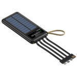 ⁦סוללת גיבוי סולארית 10,000mAh עם 4 כבלים ופנסים⁩, תמונה ⁦2⁩