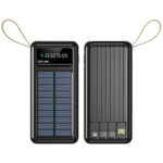 סוללת גיבוי סולארית 10,000mAh עם 4 כבלים ופנסים