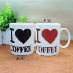 ספל I ❤ COFFEE עם לב שמאדים מחום