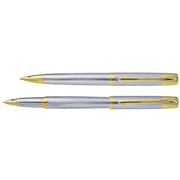 Xp261br.jpg עט X-Pen סימפוני כרום עם קליפס זהב, תמונה 1
