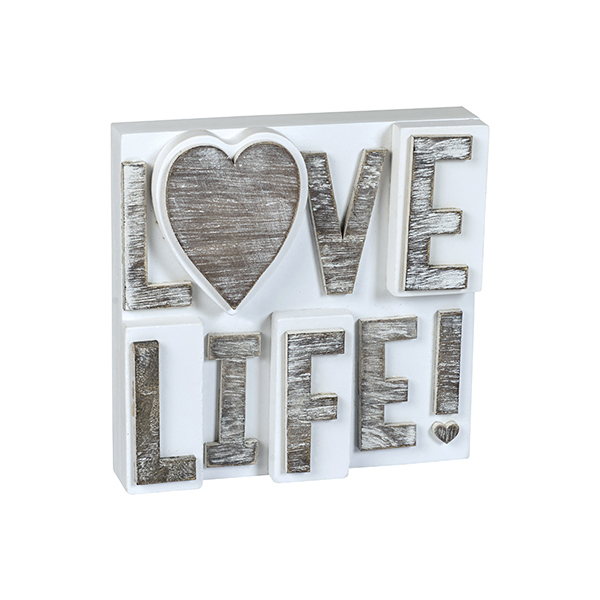 Za4221.jpg שלט עץ לבית LOVE & LIFE, תמונה 1