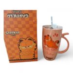כוס גרפילד עם מכסה וקש